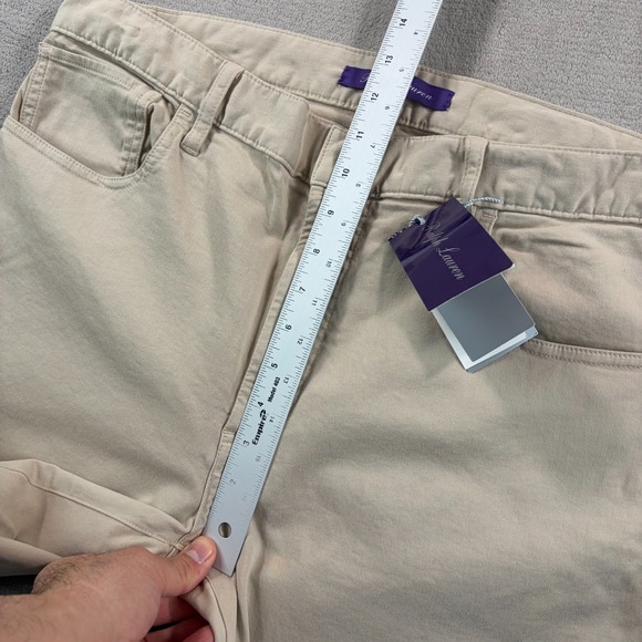 Ralph Lauren Purple Label Slim Fit Stretch Dobby Pants Men 36x32 Beige NWT $595 - Picture 10 of 13
